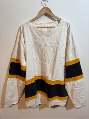 Free People Ivory Fleece Pullover